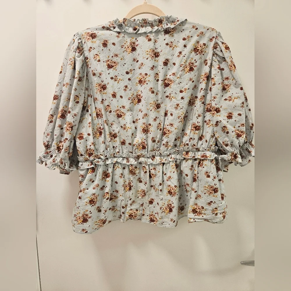 Tuckernuck Hyacinh House Rela Floral Ruffle Babydoll Blouse Size M - Picture 6 of 13